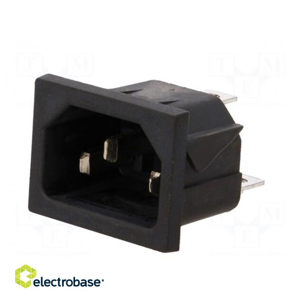 Connector: AC supply | socket | male | 10A | 250VAC | IEC 60320 | C14 (E) image 2