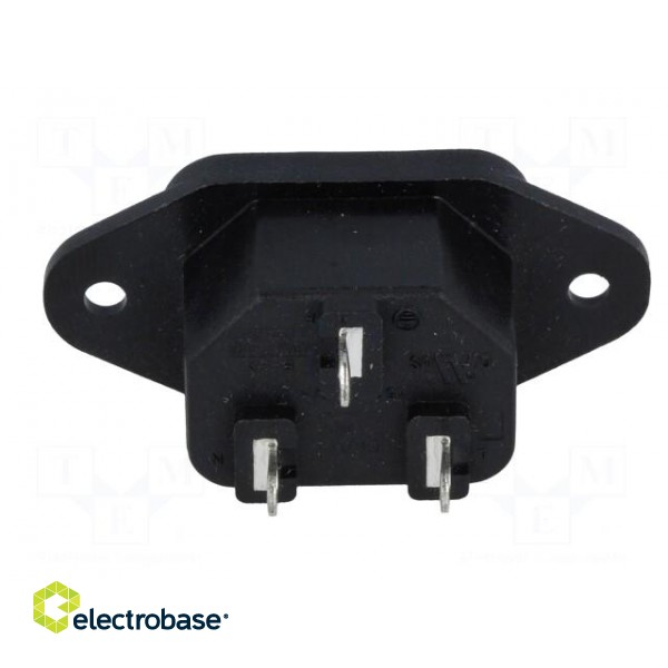 Connector: AC supply | socket | male | 10A | 250VAC | IEC 60320 | C14 (E) image 5