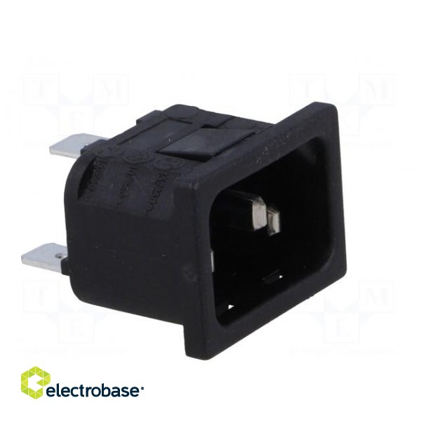 Connector: AC supply | socket | male | 10A | 250VAC | IEC 60320 | C14 (E) paveikslėlis 8