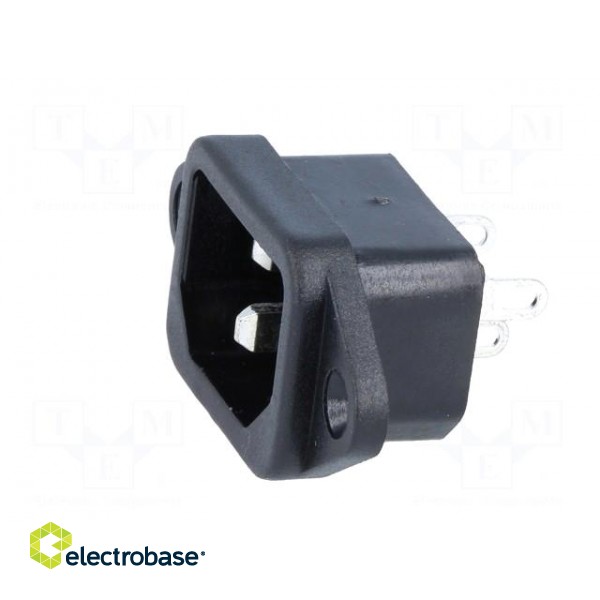 Connector: AC supply | socket | male | 10A | 250VAC | IEC 60320 | C14 (E) paveikslėlis 5