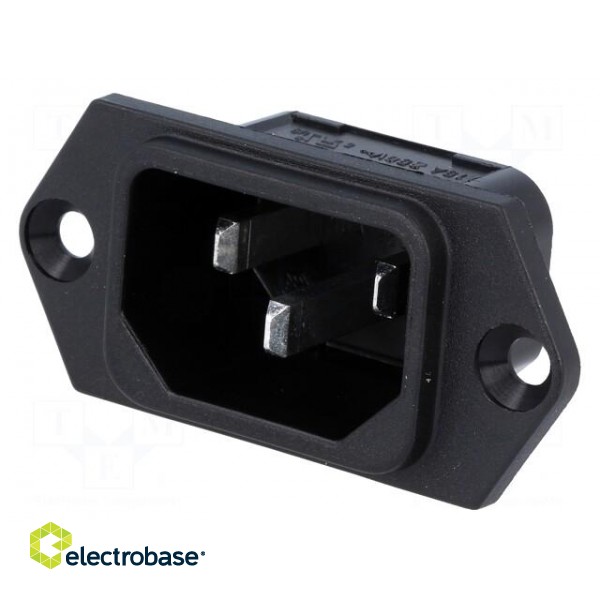 Connector: AC supply | socket | male | 10A | 250VAC | IEC 60320 | C14 (E) image 1