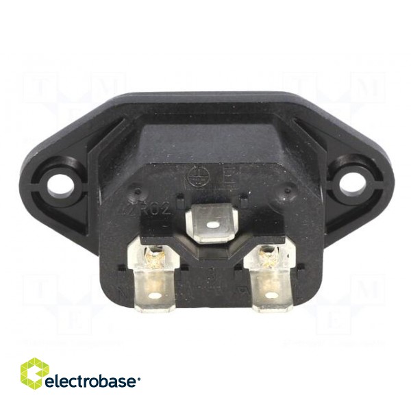 Connector: AC supply | socket | male | 10A | 250VAC | IEC 60320 | C14 (E) paveikslėlis 5
