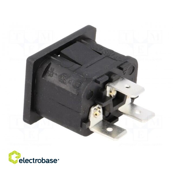 Connector: AC supply | socket | male | 10A | 250VAC | IEC 60320 | C14 (E) paveikslėlis 4