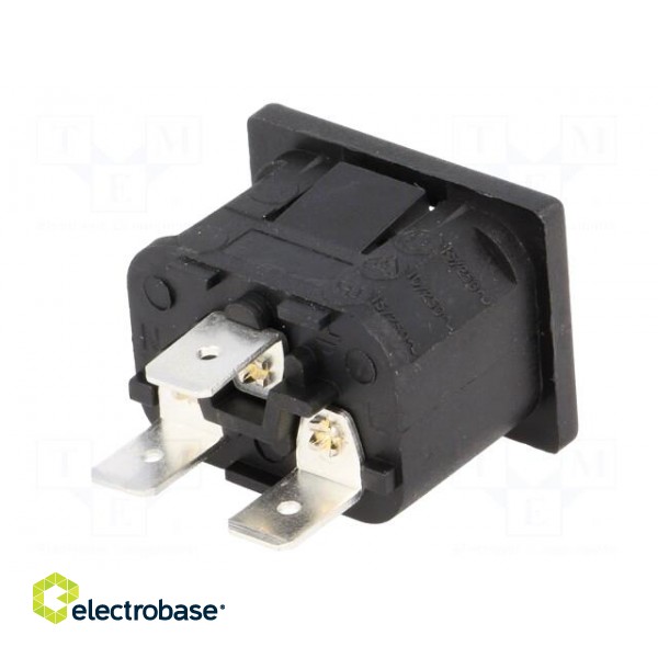 Connector: AC supply | socket | male | 10A | 250VAC | IEC 60320 | C14 (E) paveikslėlis 6