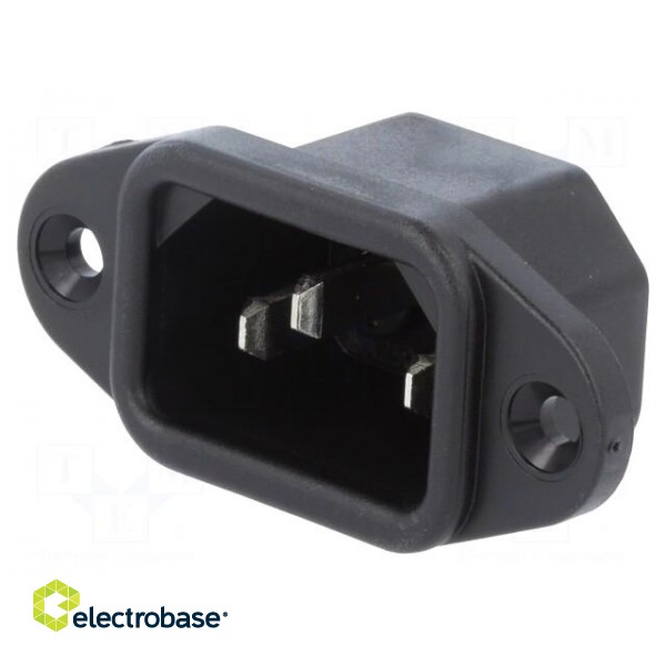 Connector: AC supply | socket | male | 10A | 250VAC | IEC 60320 | C14 (E) paveikslėlis 1