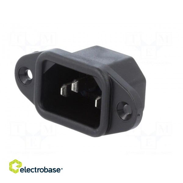 Connector: AC supply | socket | male | 10A | 250VAC | IEC 60320 | C14 (E) paveikslėlis 2