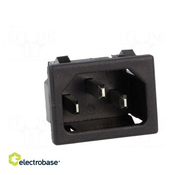 Connector: AC supply | socket | male | 10A | 250VAC | IEC 60320 | C14 (E) paveikslėlis 9
