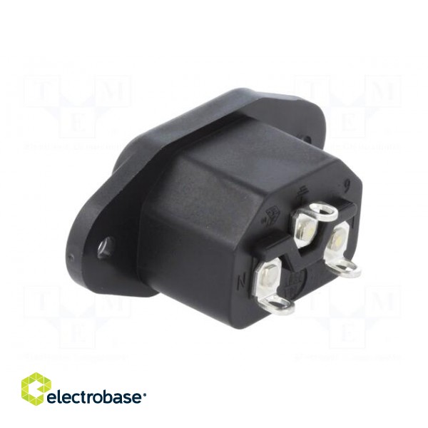 Connector: AC supply | socket | male | 10A | 250VAC | IEC 60320 | C14 (E) paveikslėlis 4