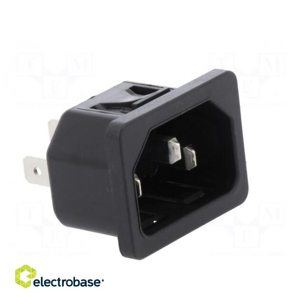 Connector: AC supply | socket | male | 10A | 250VAC | IEC 60320 | C14 (E) фото 1