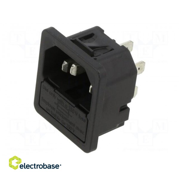 Connector: AC supply | socket | male | 10A | 250VAC | IEC 60320 | C14 (E)