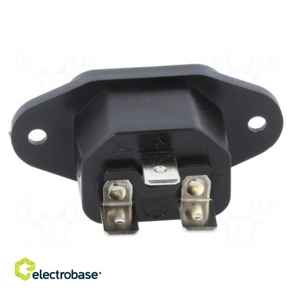 Connector: AC supply | socket | male | 10A | 250VAC | IEC 60320 | C14 (E) paveikslėlis 5