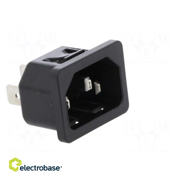Connector: AC supply | socket | male | 10A | 250VAC | IEC 60320 | C14 (E) paveikslėlis 6