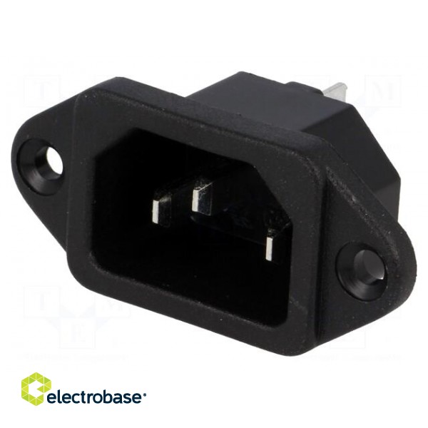 Connector: AC supply | socket | male | 10A | 250VAC | IEC 60320 | C14 (E) фото 1
