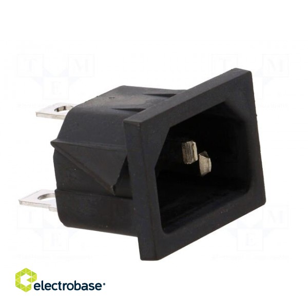 Connector: AC supply | socket | male | 10A | 250VAC | IEC 60320 | C14 (E) paveikslėlis 8