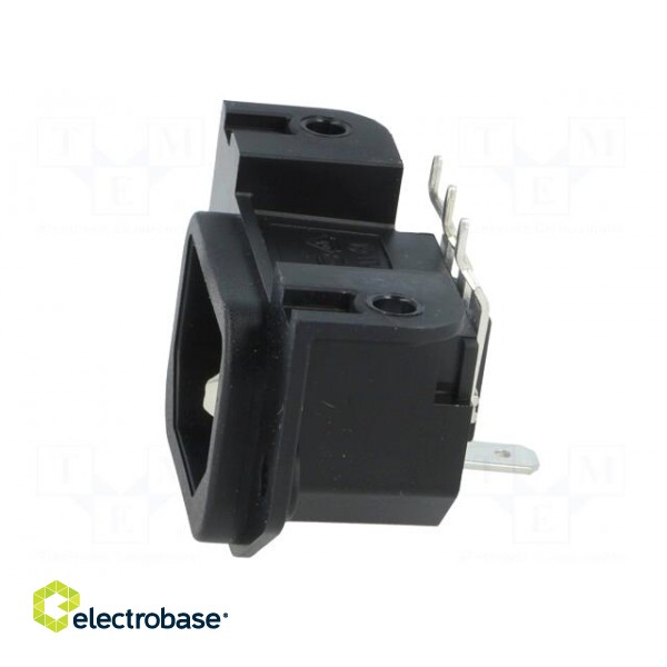 Connector: AC supply | socket | male | 10A | 250VAC | IEC 60320 | C14 (E) paveikslėlis 3