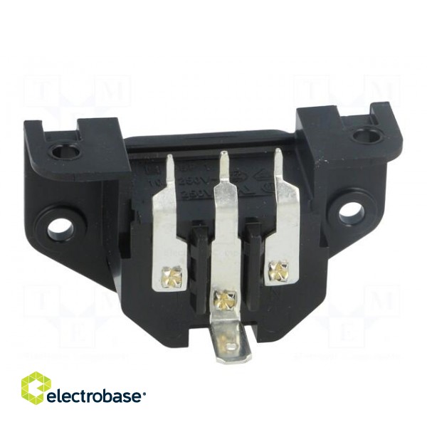 Connector: AC supply | socket | male | 10A | 250VAC | IEC 60320 | C14 (E) paveikslėlis 5