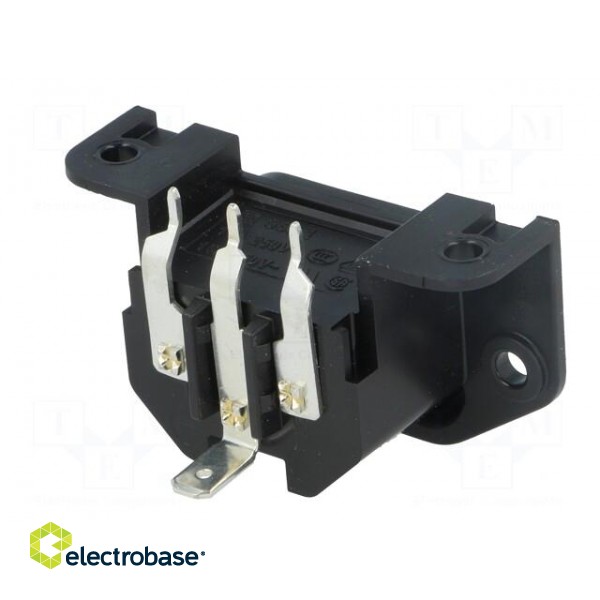 Connector: AC supply | socket | male | 10A | 250VAC | IEC 60320 | C14 (E) paveikslėlis 6