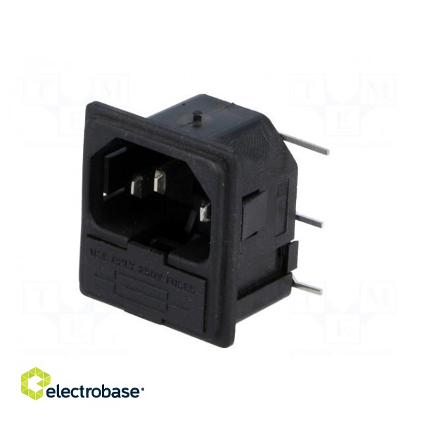 Connector: AC supply | socket | male | 10A | 250VAC | IEC 60320 | C14 (E) paveikslėlis 2