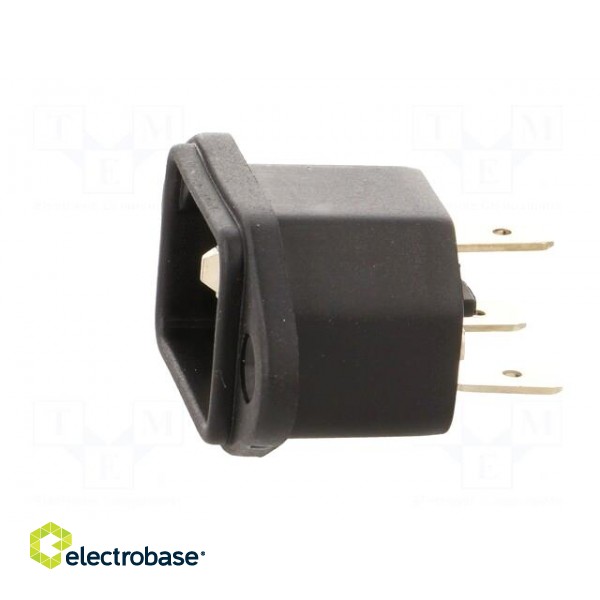 Connector: AC supply | socket | male | 10A | 250VAC | IEC 60320 | C14 (E) paveikslėlis 3