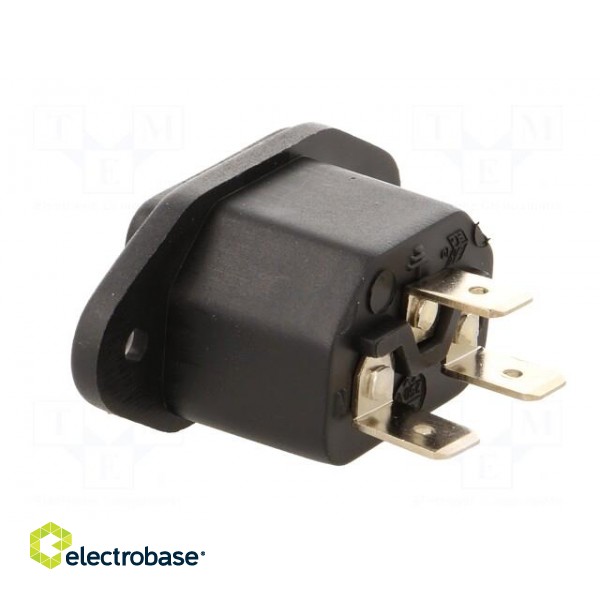 Connector: AC supply | socket | male | 10A | 250VAC | IEC 60320 | C14 (E) paveikslėlis 4