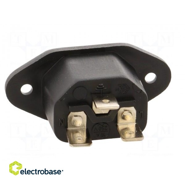 Connector: AC supply | socket | male | 10A | 250VAC | IEC 60320 | C14 (E) paveikslėlis 5