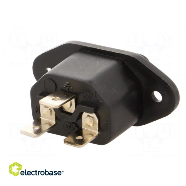 Connector: AC supply | socket | male | 10A | 250VAC | IEC 60320 | C14 (E) paveikslėlis 6