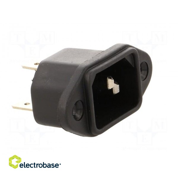 Connector: AC supply | socket | male | 10A | 250VAC | IEC 60320 | C14 (E) paveikslėlis 8