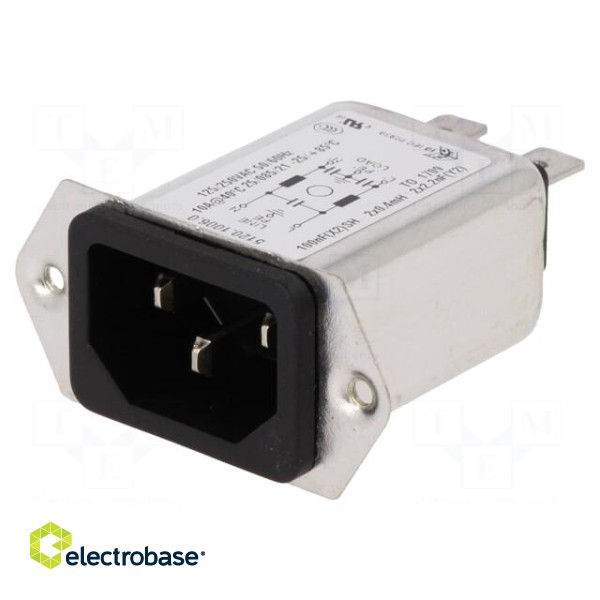 Connector: AC supply | socket | male | 10A | 250VAC | IEC 60320 | 0.4mH image 1