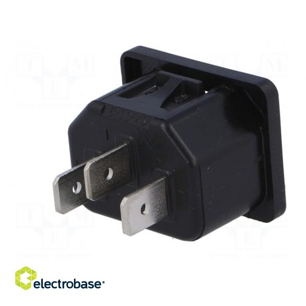 Connector: AC supply | socket | male | 10A | 250VAC | IEC 60320 | C14 (E) paveikslėlis 7