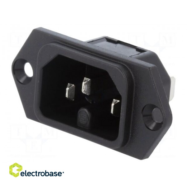 Connector: AC supply | socket | male | 10A | 250VAC | IEC 60320 | C16 image 2
