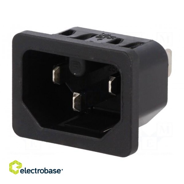 Connector: AC supply | socket | male | 10A | 250VAC | IEC 60320 | C16 image 1