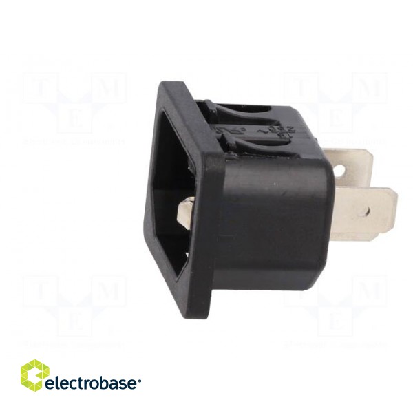 Connector: AC supply | socket | male | 10A | 250VAC | IEC 60320 | C16 image 3