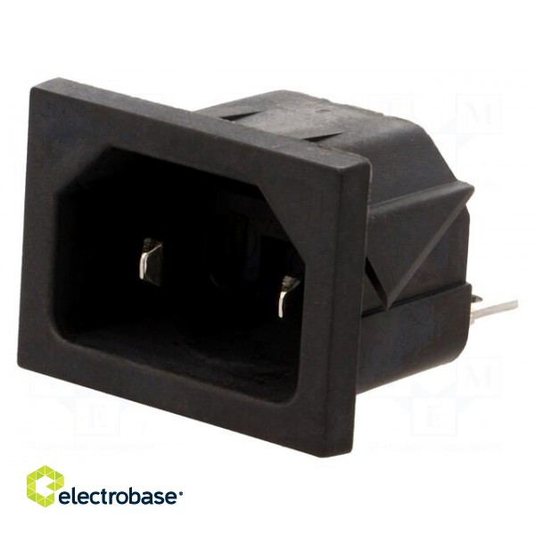 Connector: AC supply | socket | male | 10A | 250VAC | IEC 60320 | C18 paveikslėlis 1