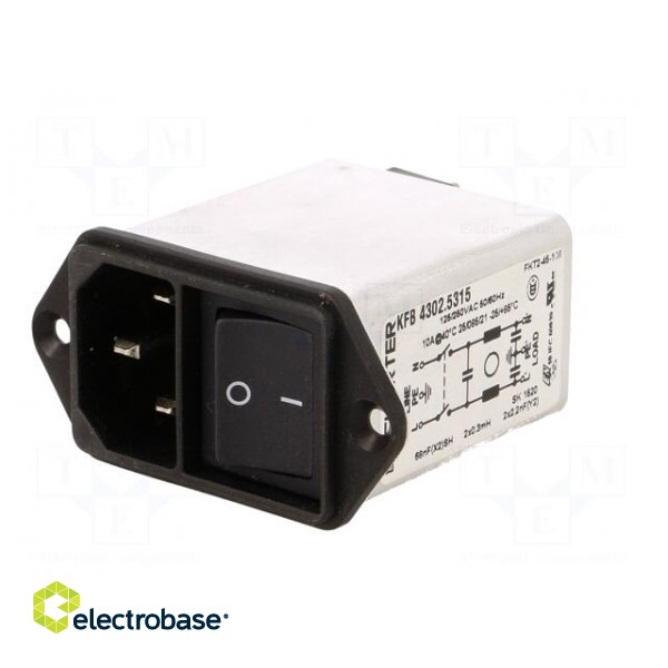 Connector: AC supply | socket | male | 10A | 250VAC | IEC 60320 | max.8mm image 2