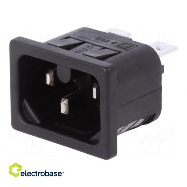 Connector: AC supply | socket | male | 10A | 250VAC | IEC 60320 | UL94V-0 paveikslėlis 1