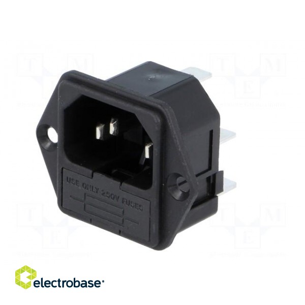 Connector: AC supply | socket | male | 10A | 250VAC | IEC 60320 | UL94V-0 фото 2