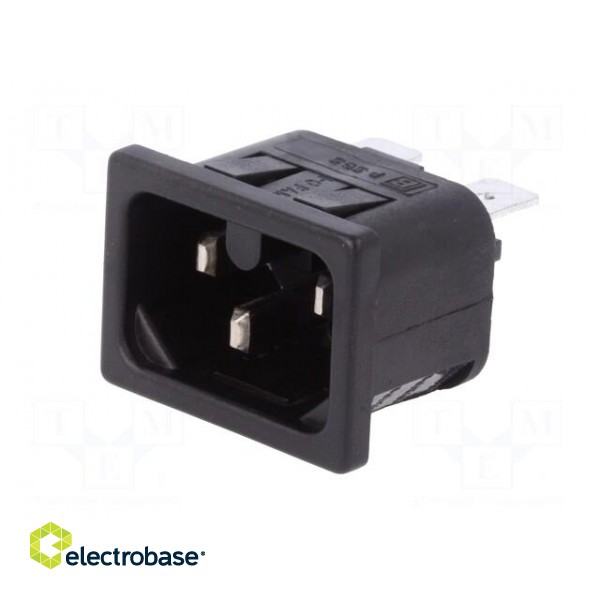 Connector: AC supply | socket | male | 10A | 250VAC | IEC 60320 | UL94V-0 paveikslėlis 2