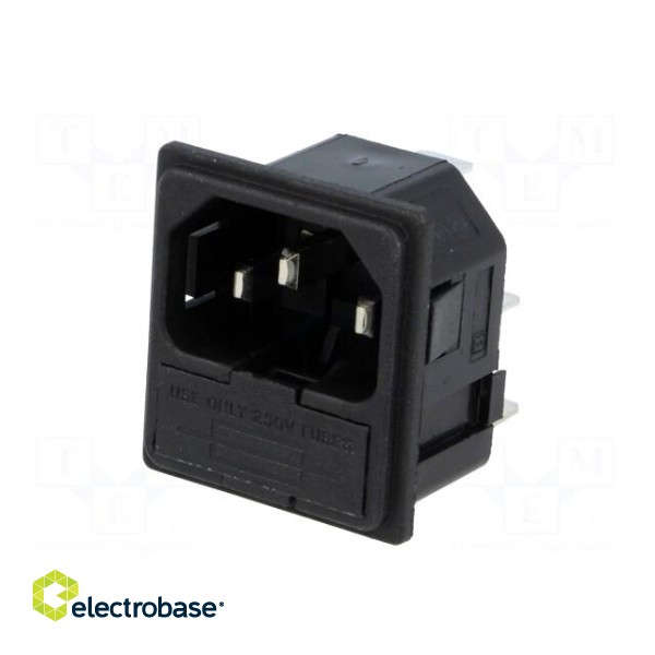 Connector: AC supply | socket | male | 10A | 250VAC | IEC 60320 | UL94V-0 image 2