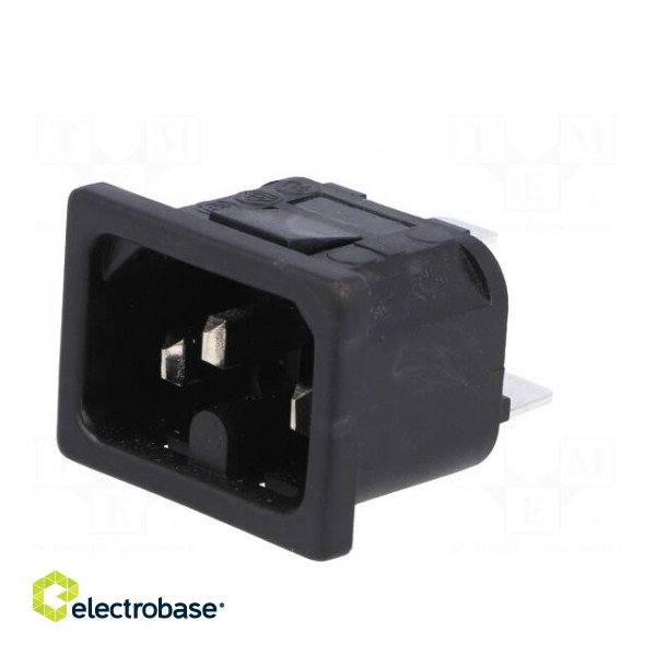 Connector: AC supply | socket | male | 10A | 250VAC | IEC 60320 | UL94V-0 фото 2