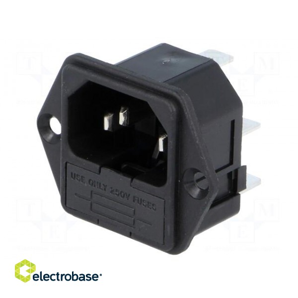 Connector: AC supply | socket | male | 10A | 250VAC | IEC 60320 | UL94V-0 image 1