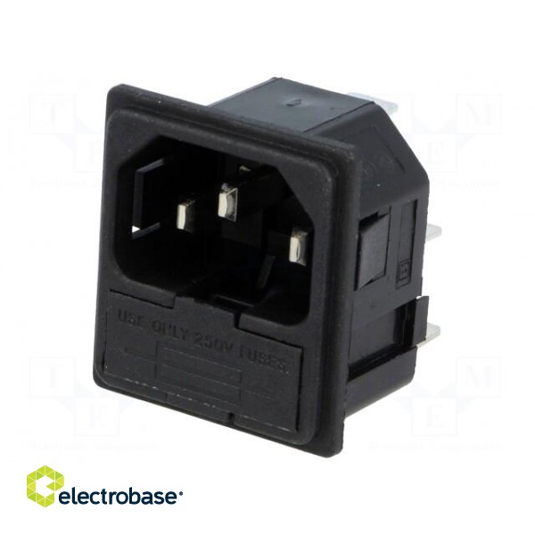 Connector: AC supply | socket | male | 10A | 250VAC | IEC 60320 | UL94V-0 image 1