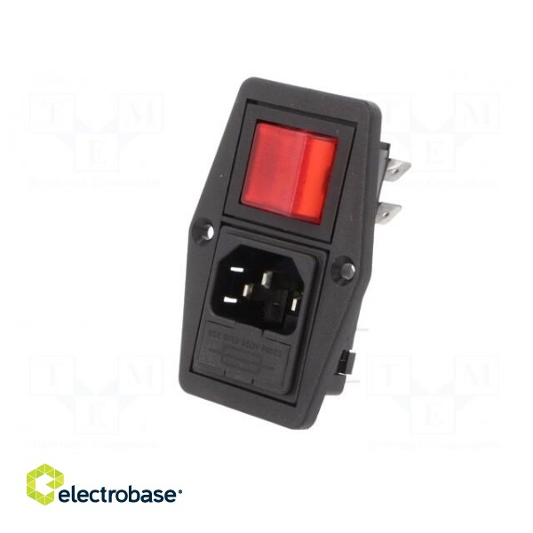 Connector: AC supply | socket | male | 10A | 250VAC | IEC 60320 | C14 (E) фото 2