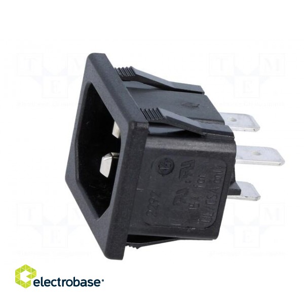 Connector: AC supply | socket | male | 10A | IEC 60320 | C14 (E) image 3