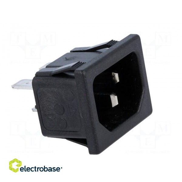 Connector: AC supply | socket | male | 10A | IEC 60320 | C14 (E) image 8