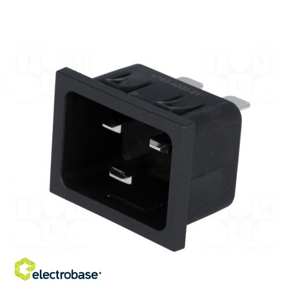 Connector: AC supply | socket | male | 16A | 250VAC | IEC 60320 image 2