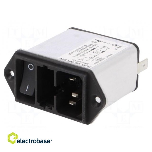 Connector: AC supply | socket | male | 1A | 250VAC | C14 (E),shielded image 1