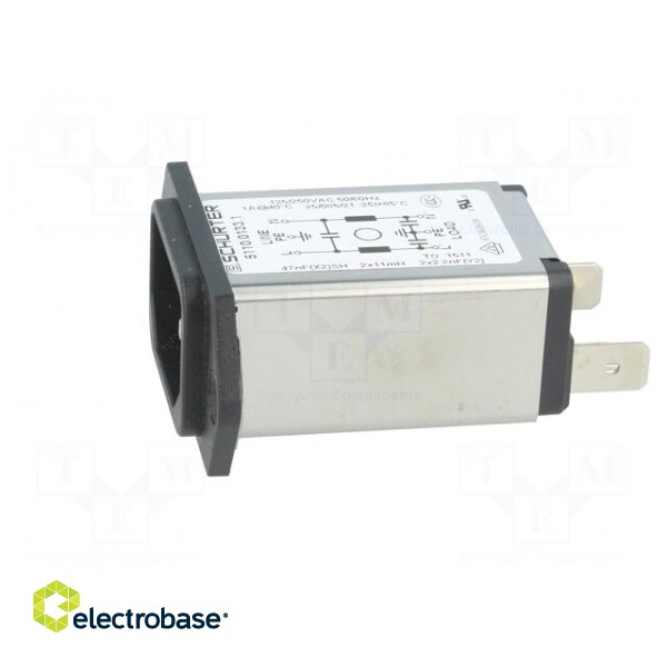 Connector: AC supply | socket | male | 1A | 250VAC | IEC 60320 | C14 (E) фото 3