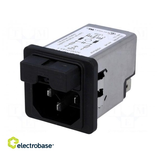 Connector: AC supply | socket | male | 1A | 250VAC | IEC 60320 | C14 (E) фото 1