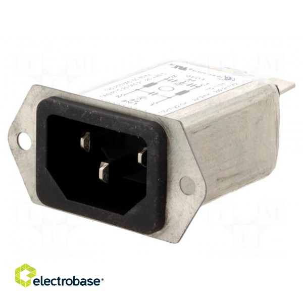 Connector: AC supply | socket | male | 1A | 250VAC | IEC 60320 | C14 (E) image 1