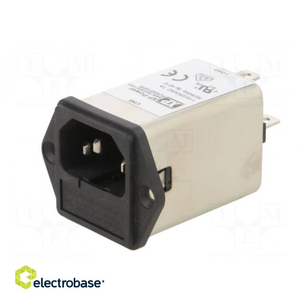 Connector: AC supply | socket | male | 1A | 250VAC | IEC 60320 | C14 (E) image 2